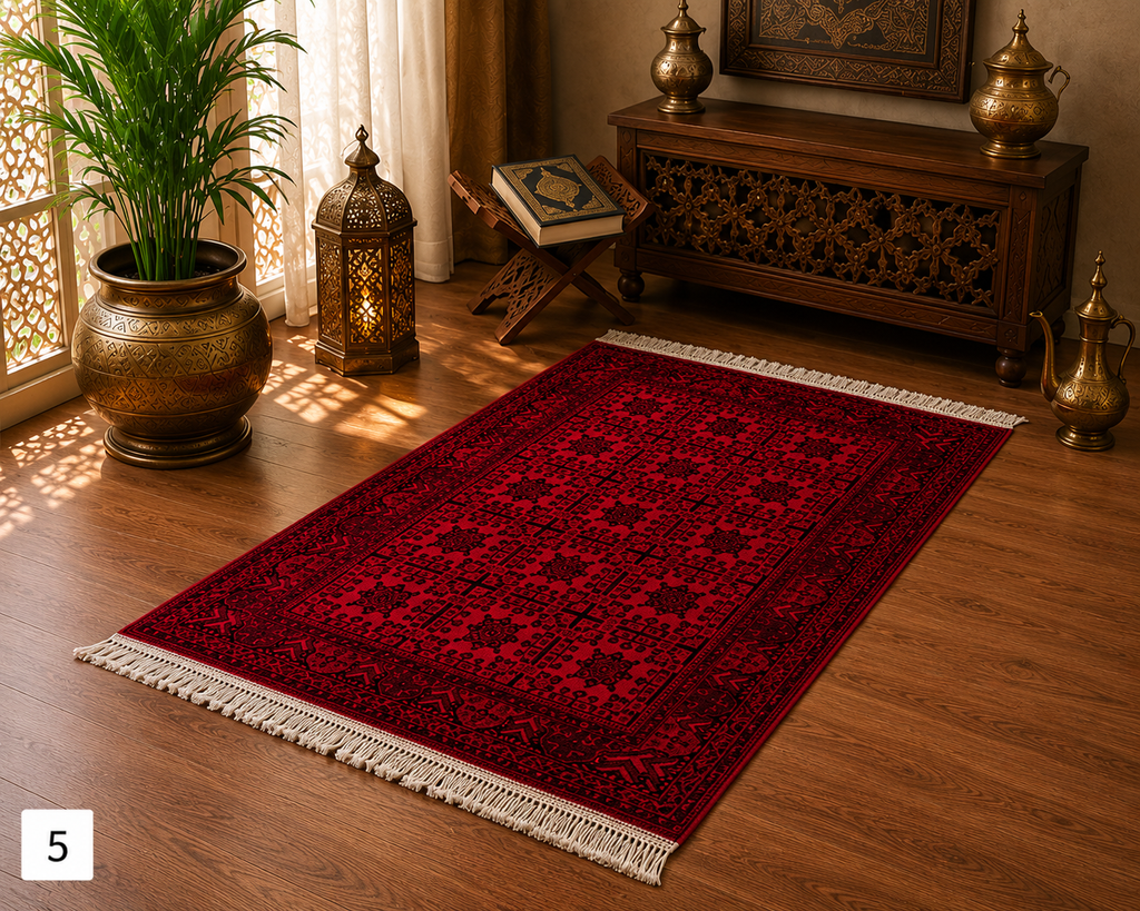 Turkish Silk Prayer Rug Red Islamic Seccade 2x4 Ft Brand New
