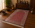 Turkish Silk Prayer Rug Red Islamic Seccade 2x4 Ft Brand New