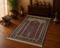 Purple Turkish Prayer Rug Silk Seccade 3x5 Ft Islamic Rug New