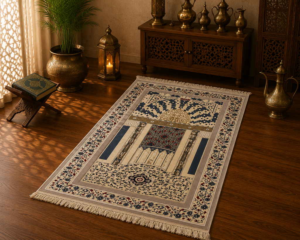 Turkish Silk Prayer Rug 2x4 Ft Islamic Seccade Small Runner Turkey