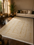 Luxury Turkish Silk Rug 7x10 Ft Gold Beige Modern Oriental Area Carpet brand new