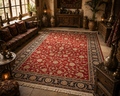 Luxury Turkish Silk Rug 7x10 Ft Red Black Persian Oriental Area Carpet brand new