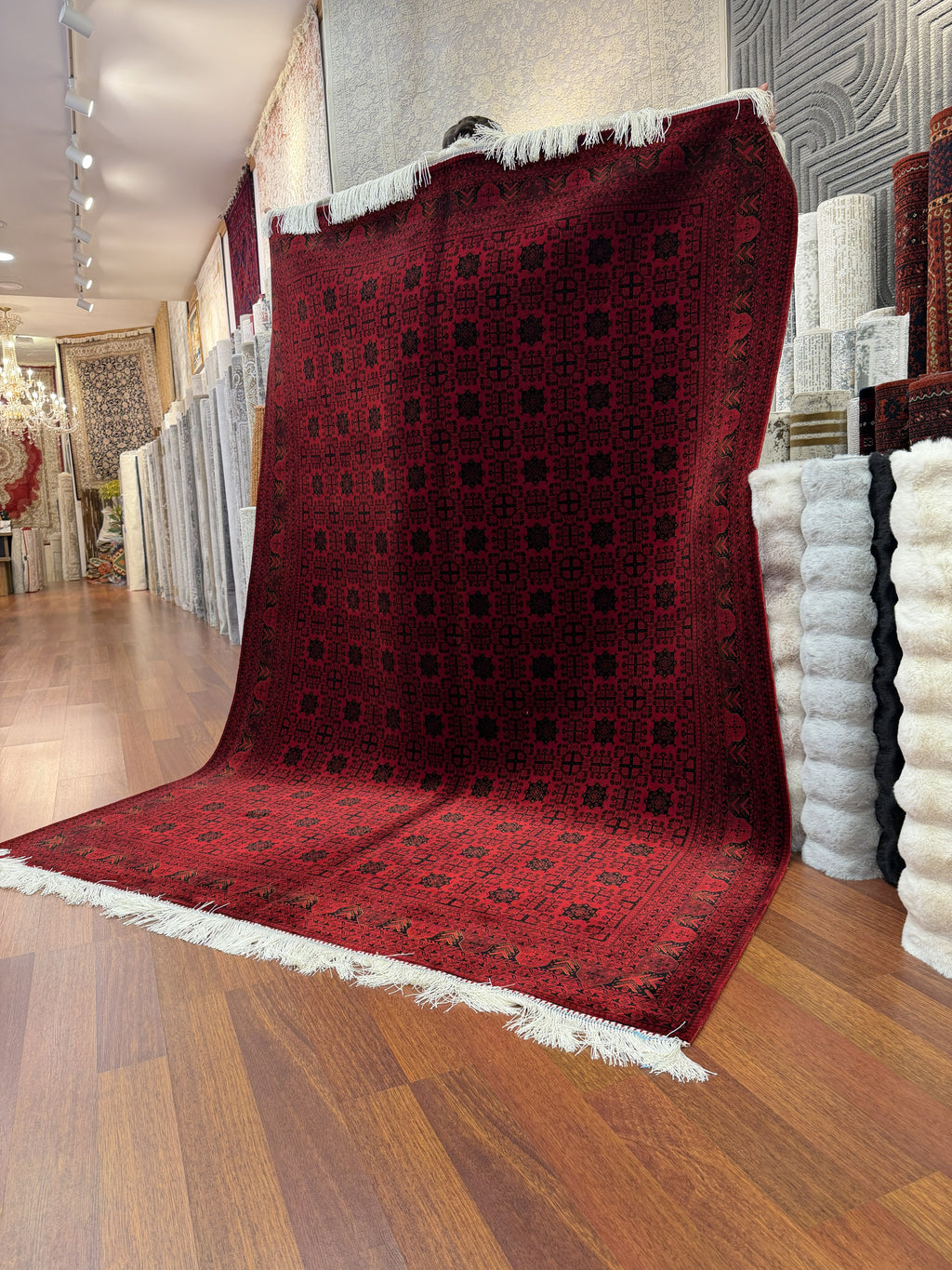 Turkish Silk Blend Rug 7x10 Ft Red Black Oriental Hereke Style Area Rug