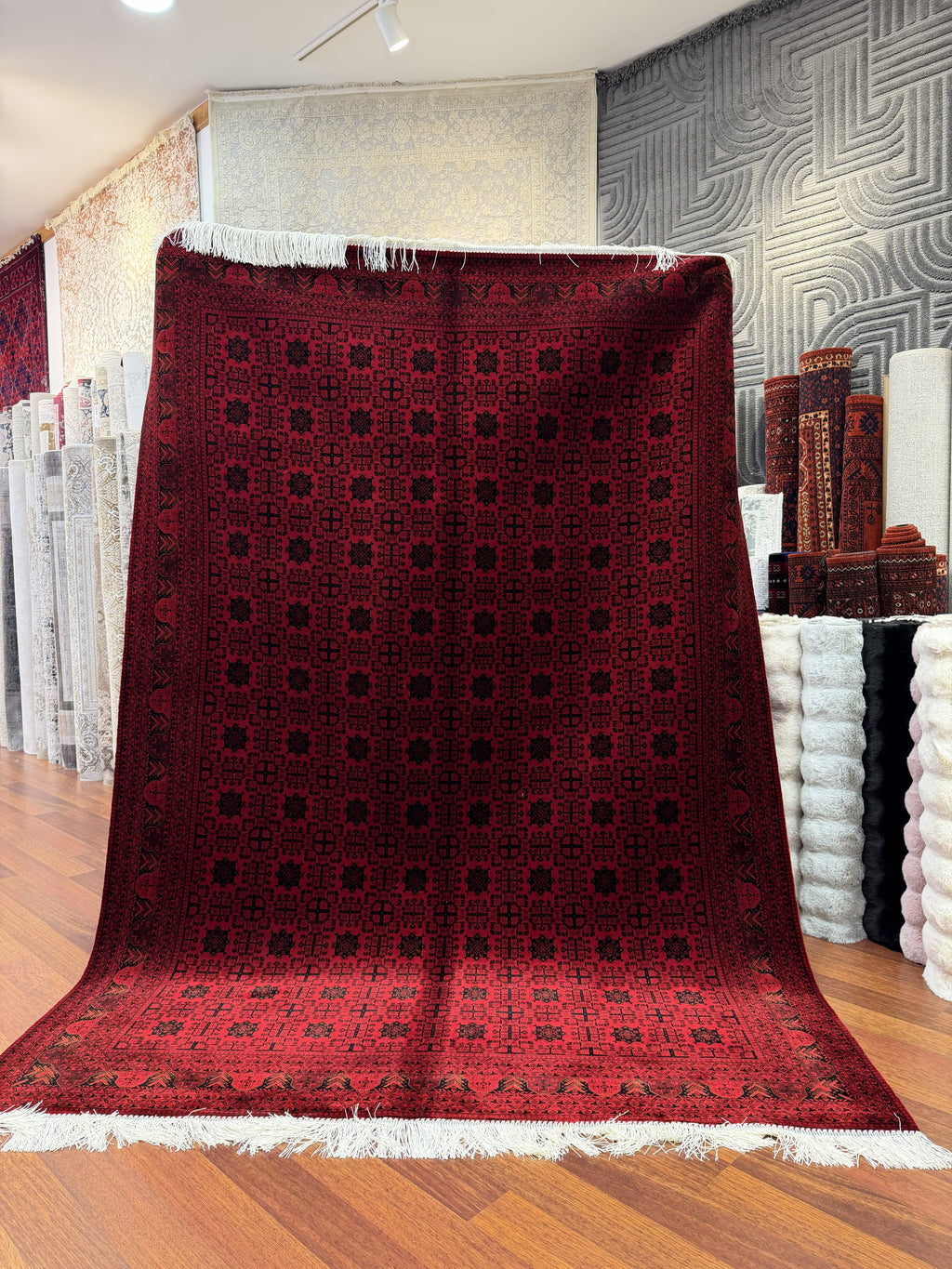 Turkish Silk Blend Rug 7x10 Ft Red Black Oriental Hereke Style Area Rug