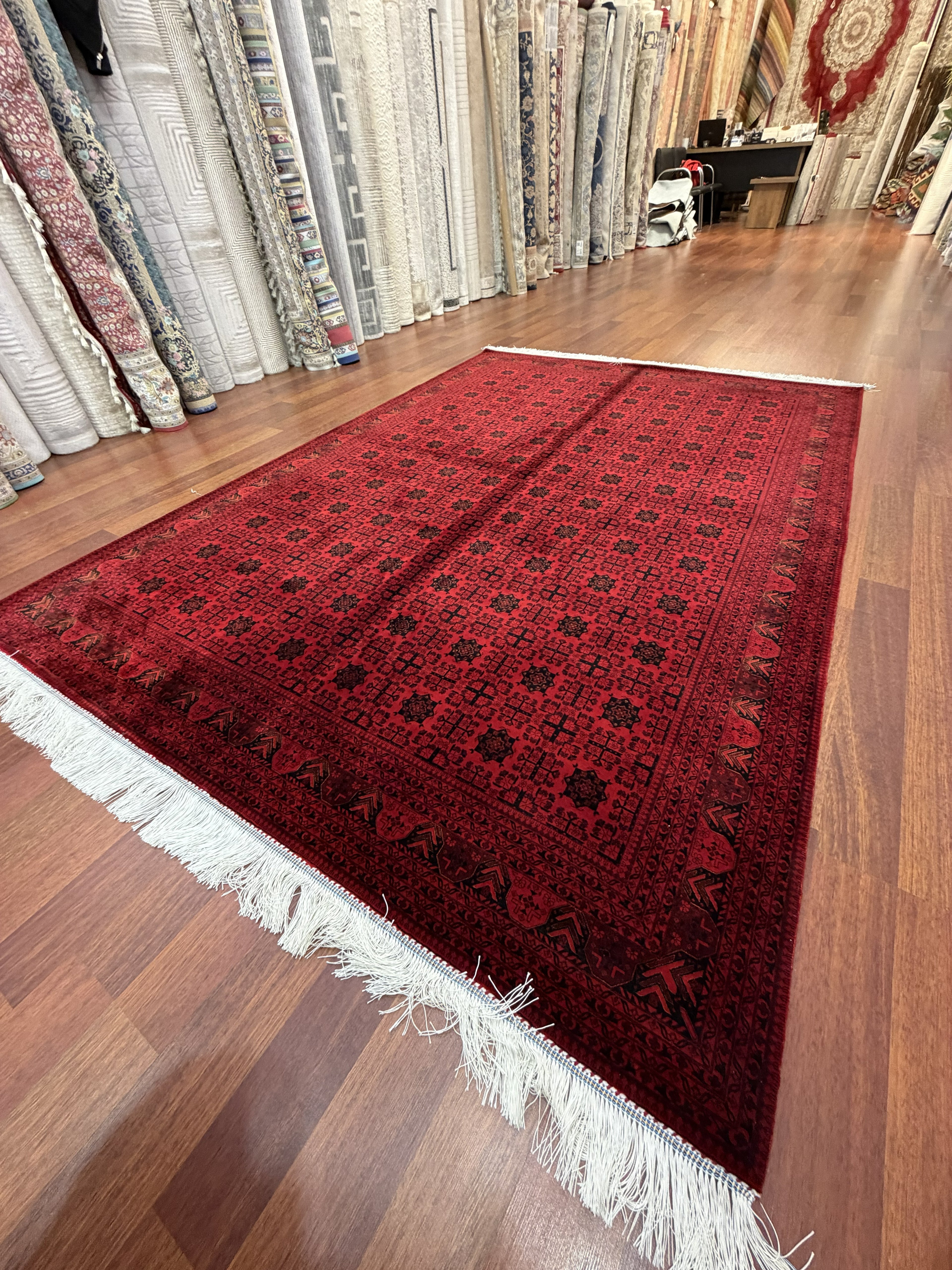 Turkish Silk Blend Rug 7x10 Ft Red Black Oriental Hereke Style Area Rug