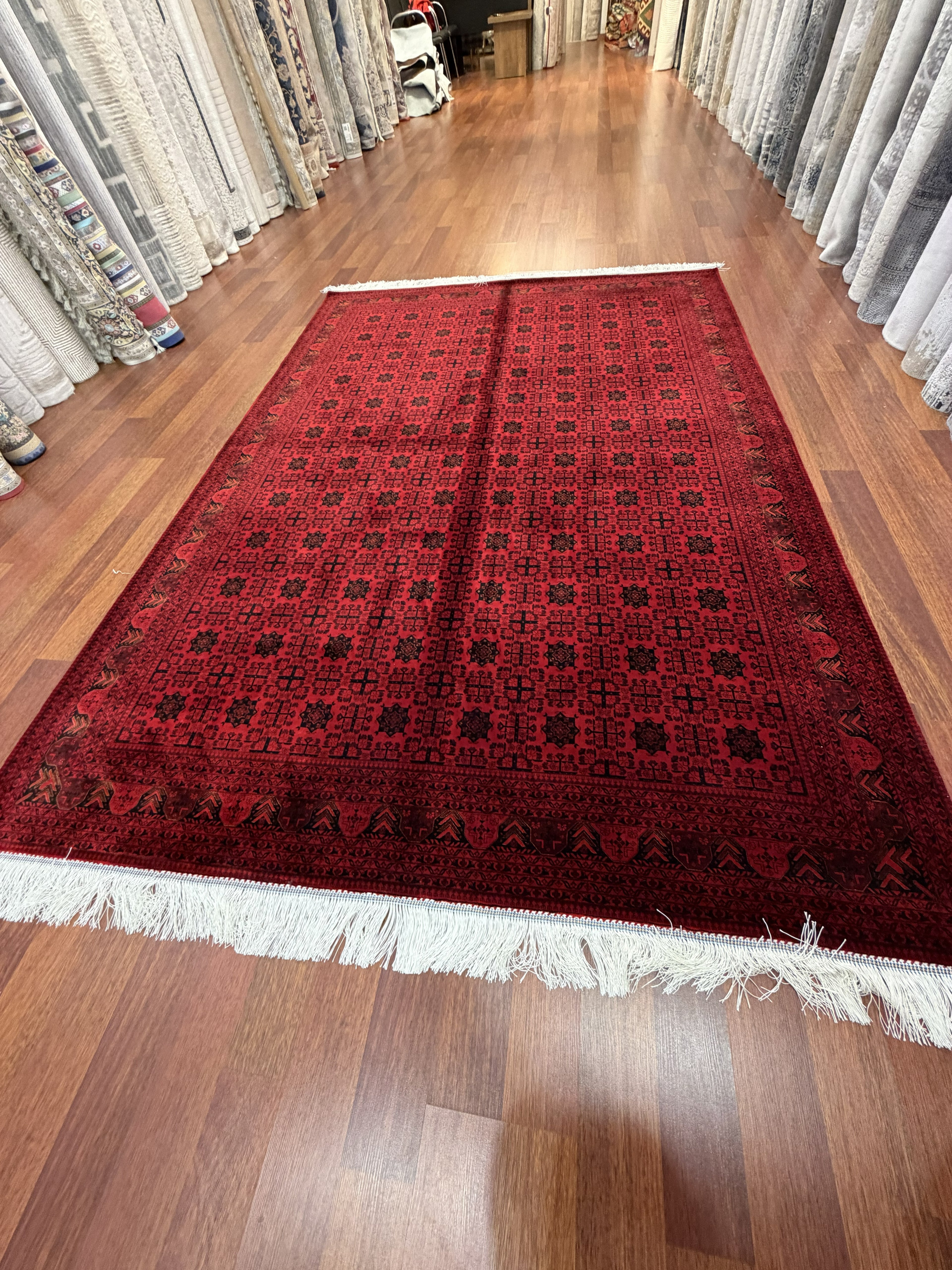 Turkish Silk Blend Rug 7x10 Ft Red Black Oriental Hereke Style Area Rug