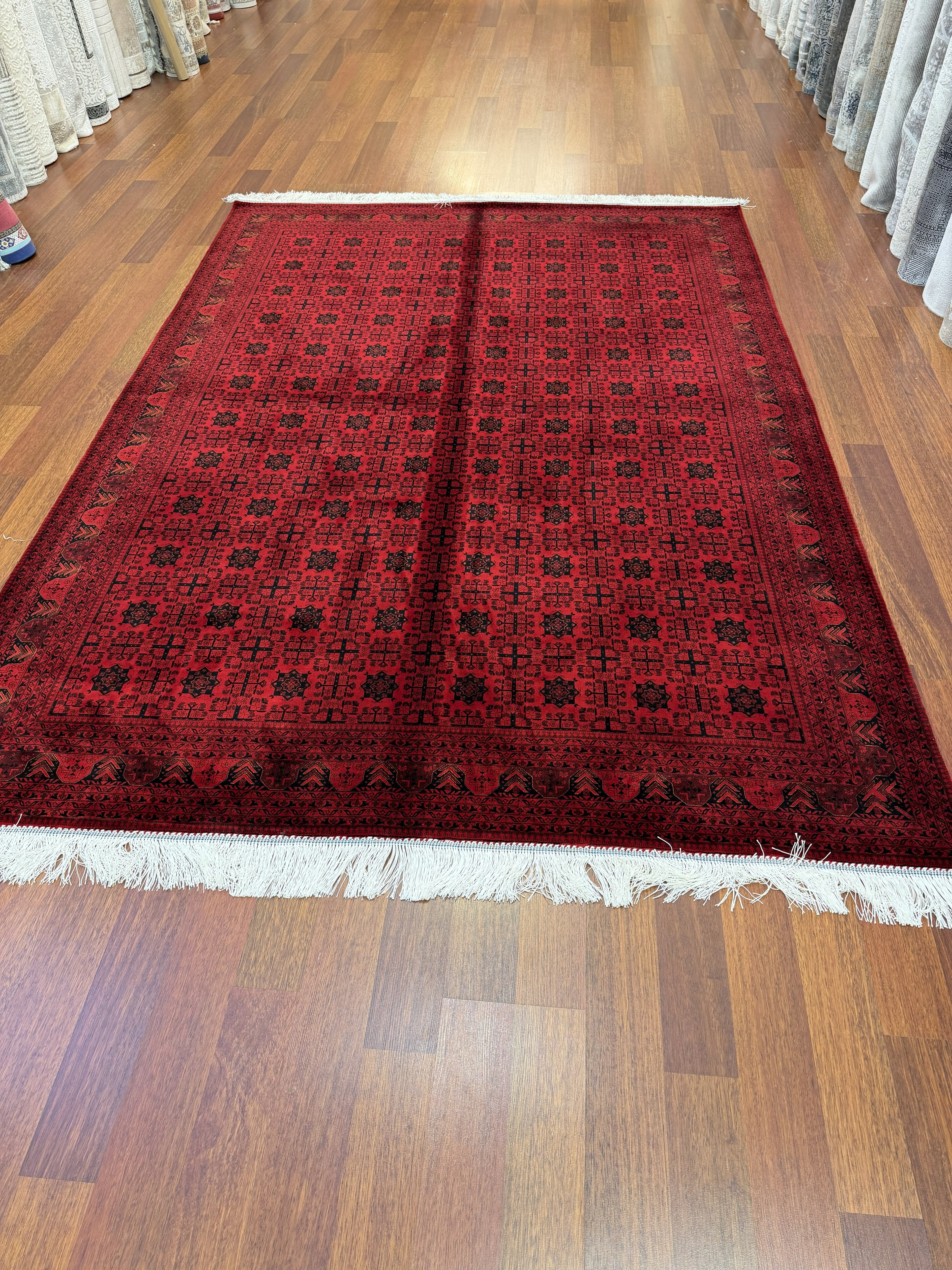 Turkish Silk Blend Rug 7x10 Ft Red Black Oriental Hereke Style Area Rug