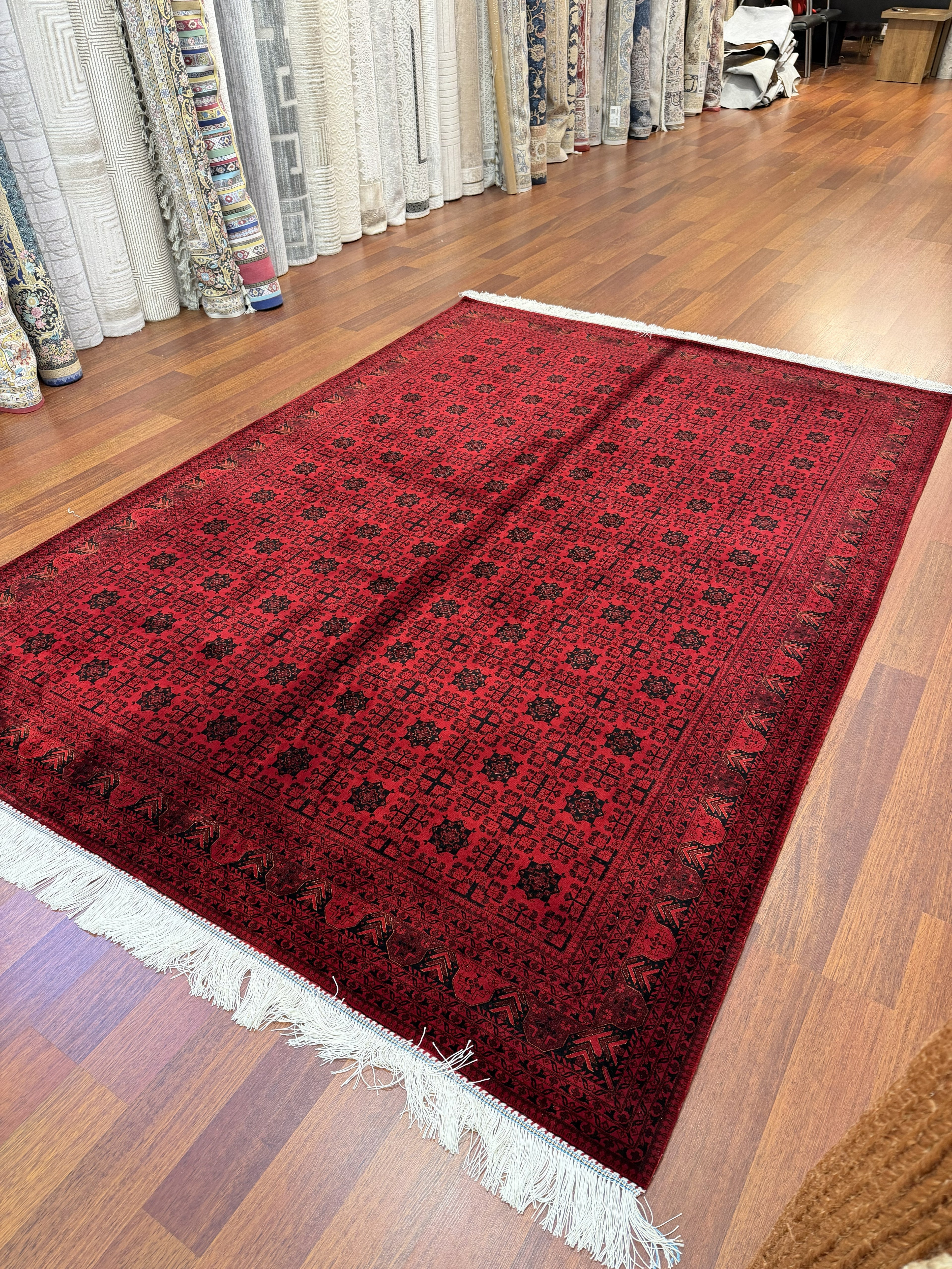 Turkish Silk Blend Rug 7x10 Ft Red Black Oriental Hereke Style Area Rug