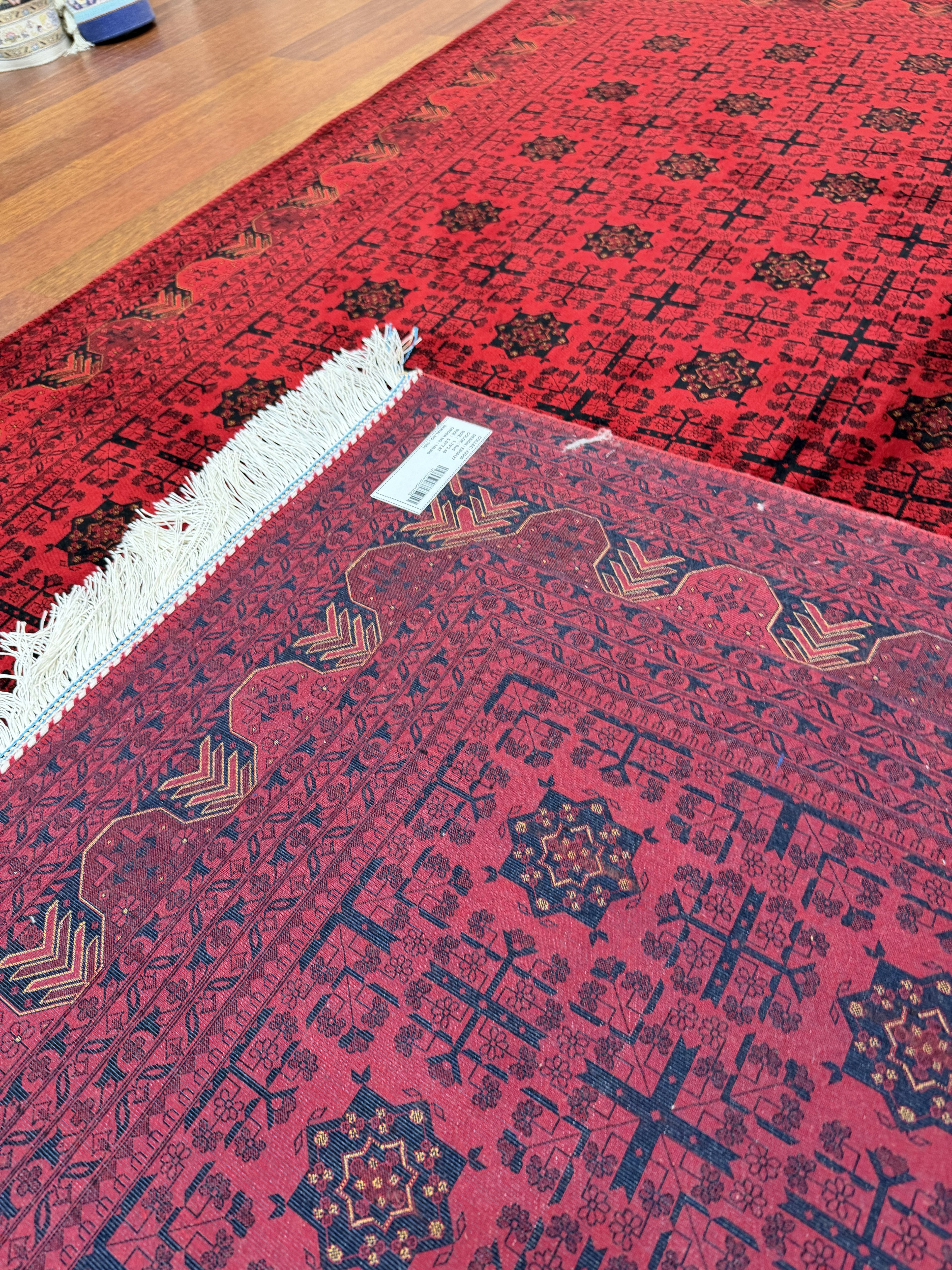 Turkish Silk Blend Rug 7x10 Ft Red Black Oriental Hereke Style Area Rug