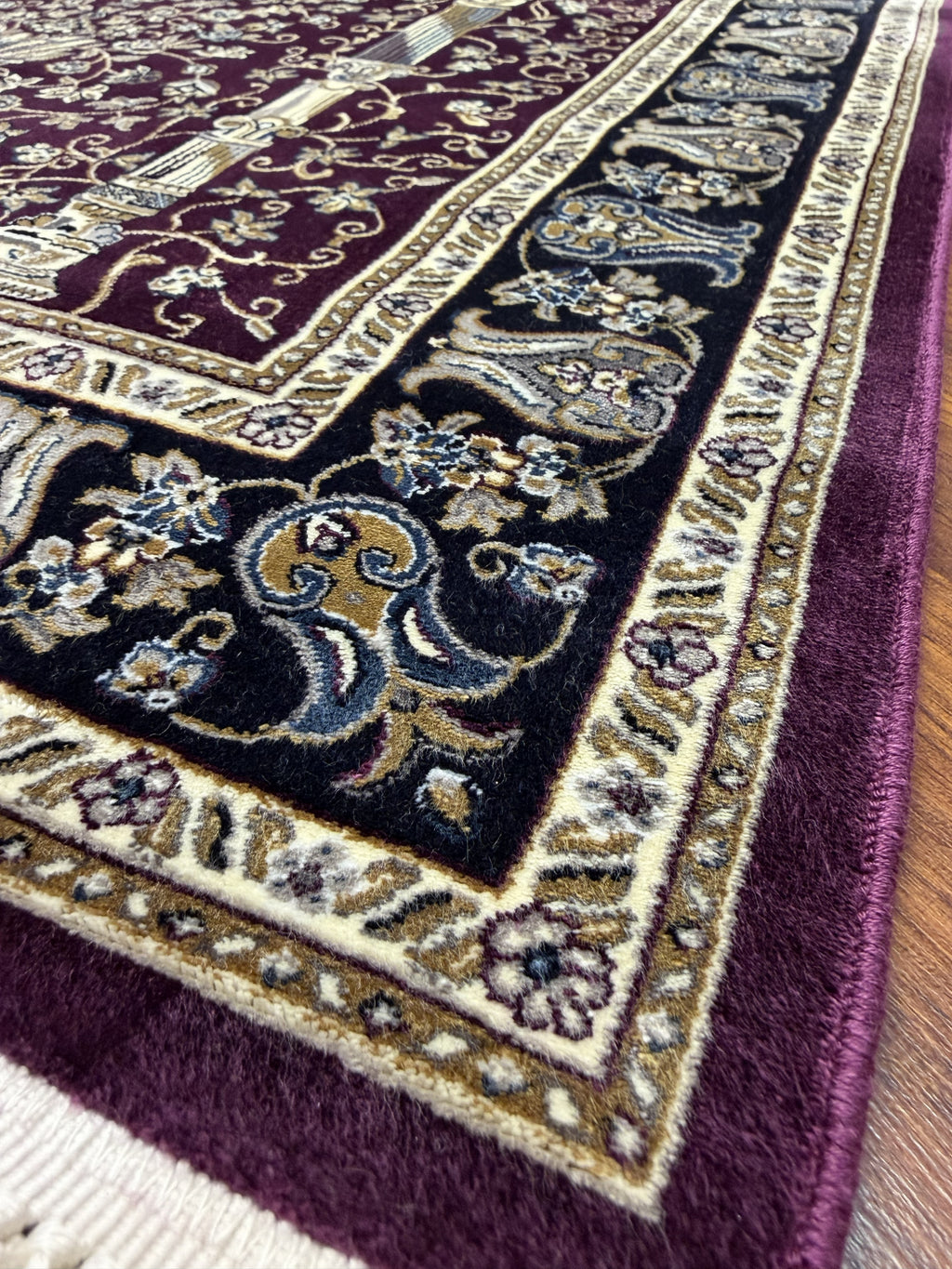 Purple Turkish Prayer Rug Silk Seccade 3x5 Ft Islamic Rug New