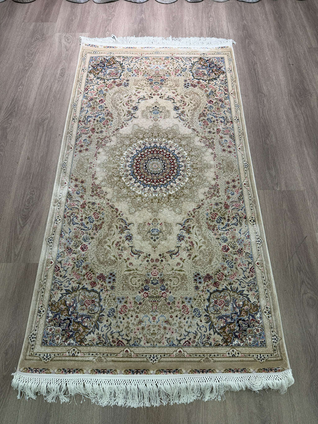 Turkish Silk Prayer Rug 2x4 Ft Floral Machine-Woven Islamic Seccade brand new