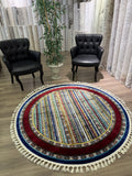 Round Turkish Silk Rug 5x5 Ft Colorful Kilim Style Area Rug brand new